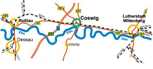 Anfahrtskizze Coswig